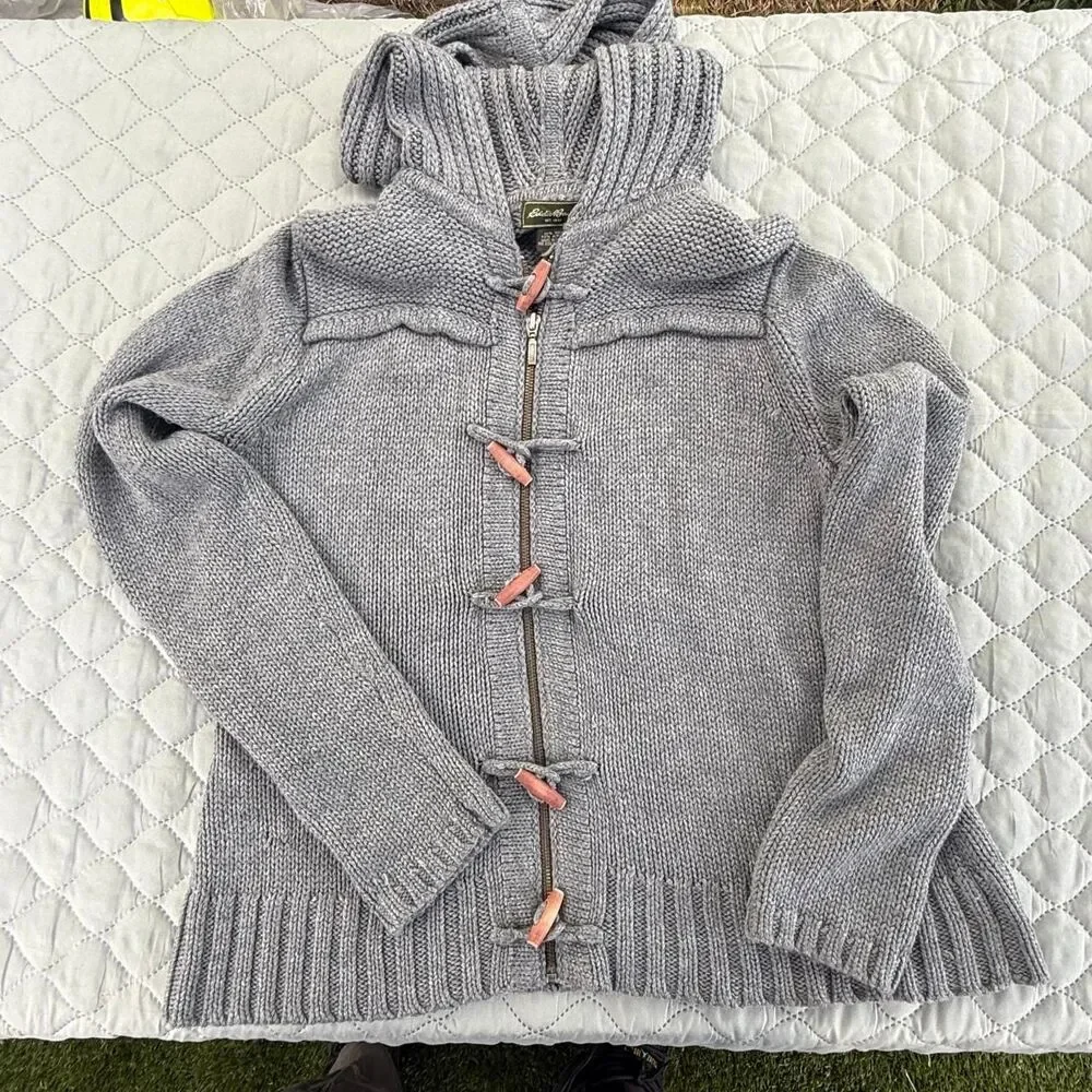 Eddie-bauer Men's Grey and Blue Jumper